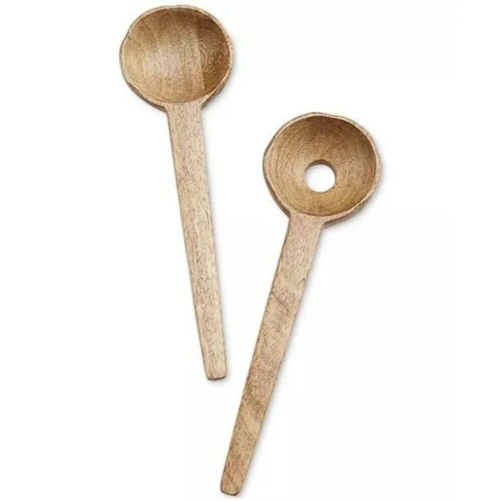 New Macy’s Oake Wooden 2 Piece Salad Server Set